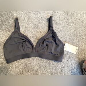NWT Lively nursing maternity bralette size small gray smoke mesh trim
